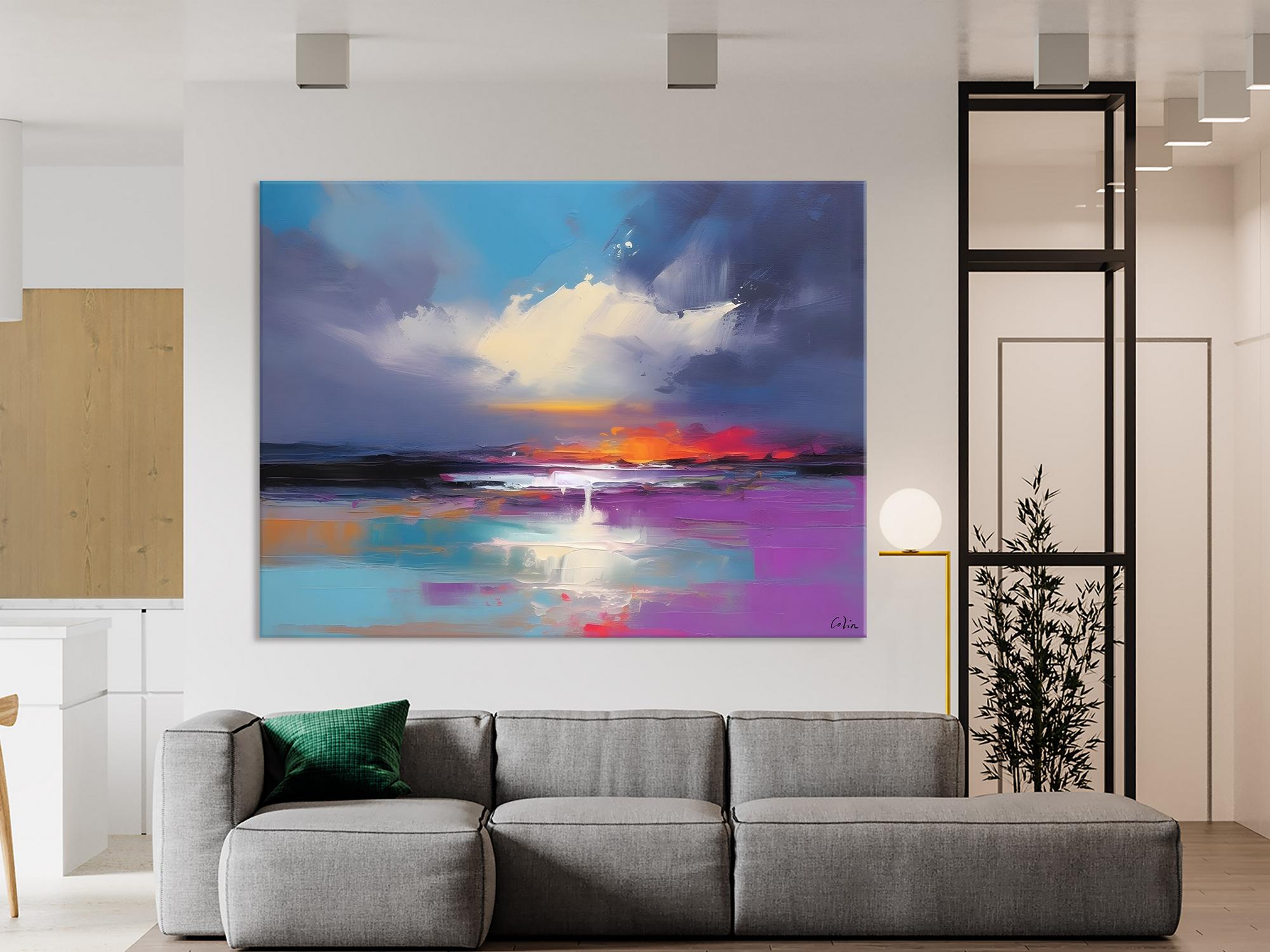 Living Room Abstract Paintings, Large Landscape Canvas Paintings, Buy Art Online, Original Landscape Abstract Painting, Simple Wall Art Ideas