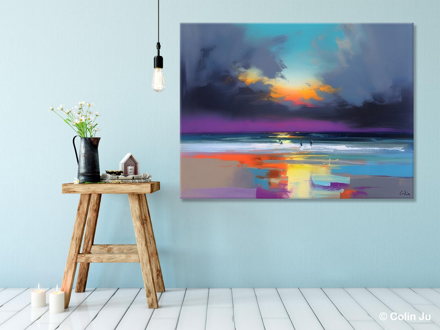 Large Landscape Canvas Paintings, Buy Art Online, Living Room Abstract Paintings, Original Landscape Abstract Painting, Simple Wall Art Ideas