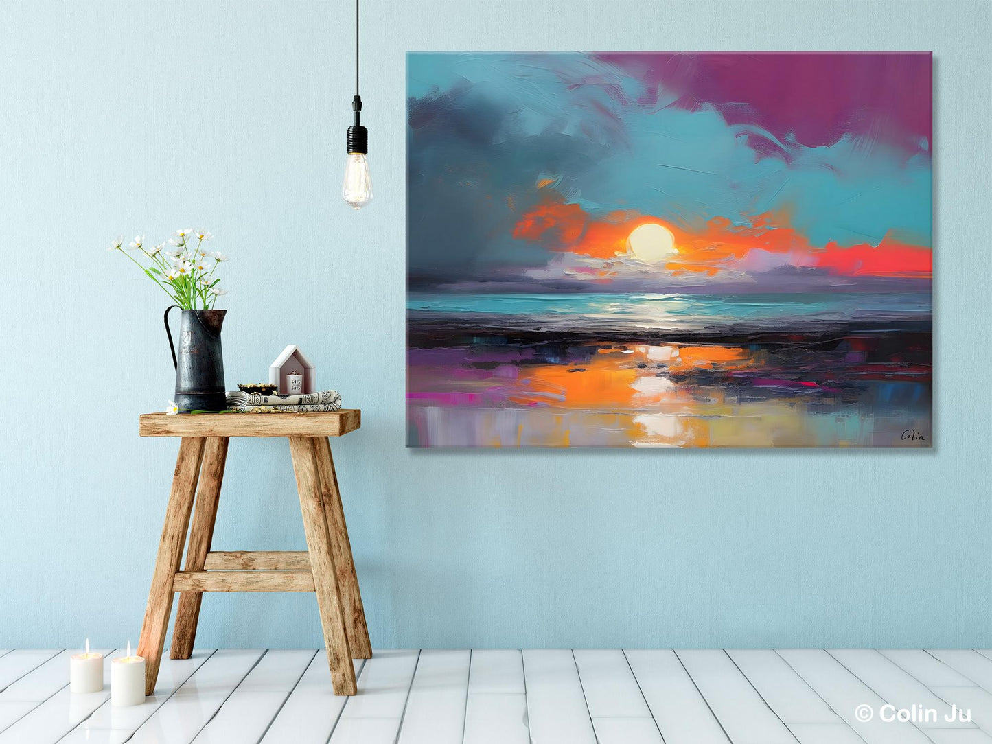 Contemporary Wall Art Paintings, Abstract Landscape Paintings for Living Room, Landscape Canvas Art, Large Acrylic Paintings on Canvas