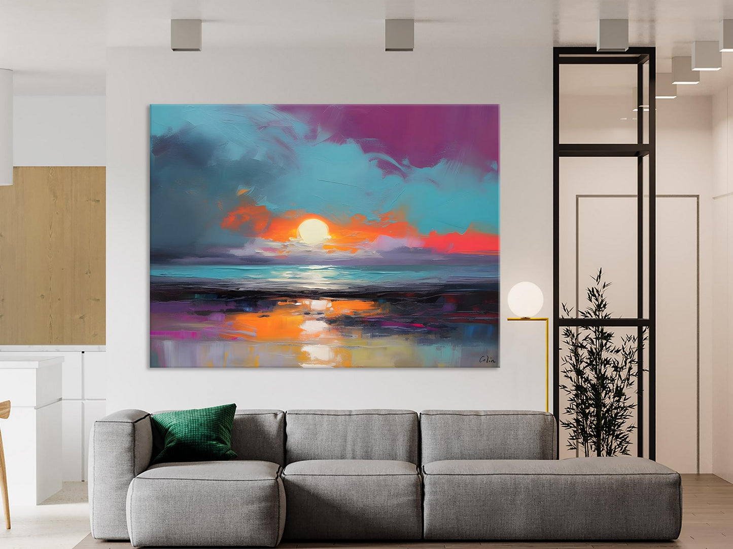 Contemporary Wall Art Paintings, Abstract Landscape Paintings for Living Room, Landscape Canvas Art, Large Acrylic Paintings on Canvas