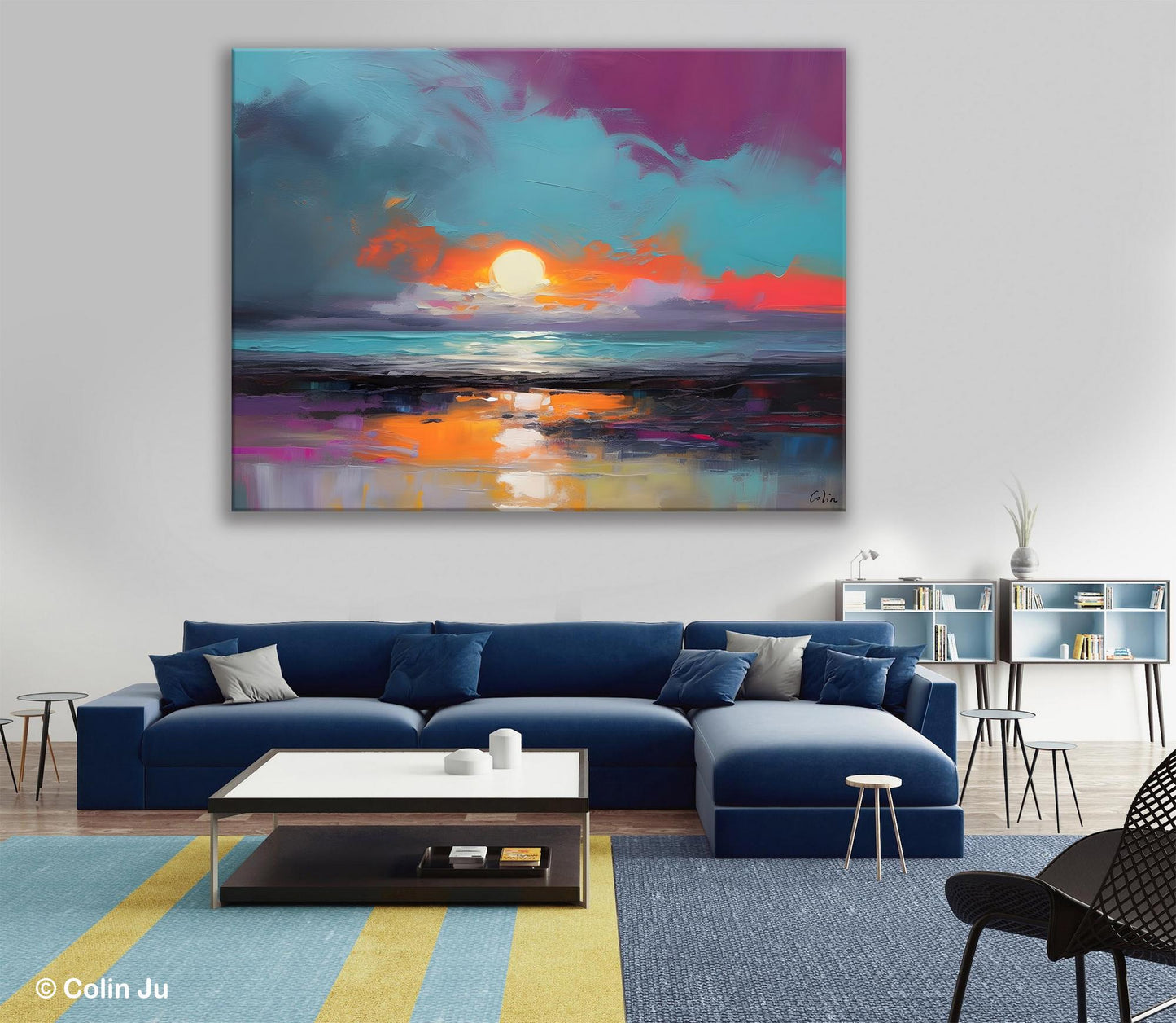Contemporary Wall Art Paintings, Abstract Landscape Paintings for Living Room, Landscape Canvas Art, Large Acrylic Paintings on Canvas