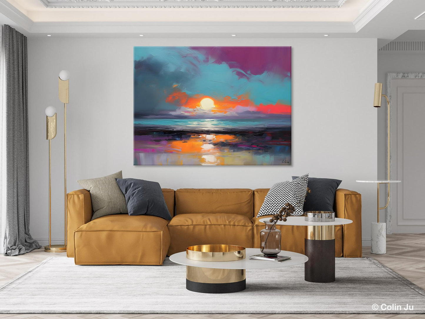 Contemporary Wall Art Paintings, Abstract Landscape Paintings for Living Room, Landscape Canvas Art, Large Acrylic Paintings on Canvas