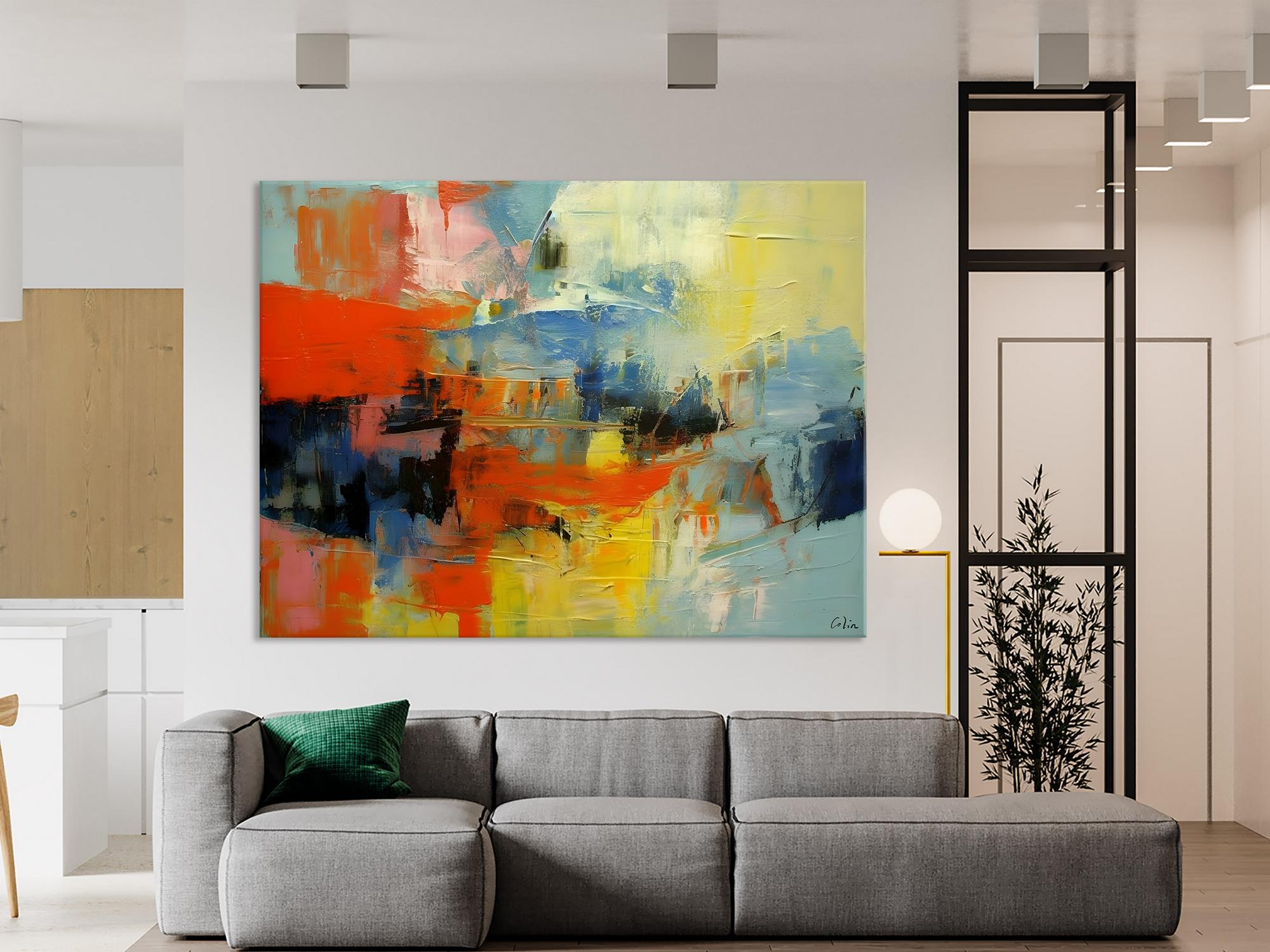 Modern Canvas Painting, Living Room Wall Art Ideas, Buy Abstract Art Online, Heavy Texture Art, Original Acrylic Painting on Canvas