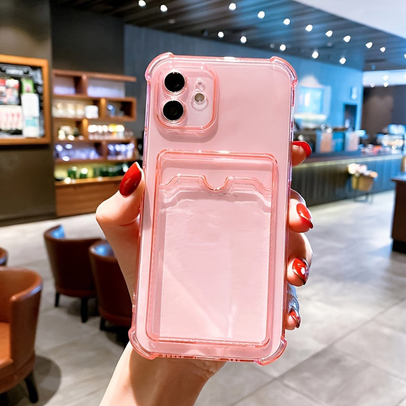 Transparent Soft Shockproof Phone Case With Card Holder