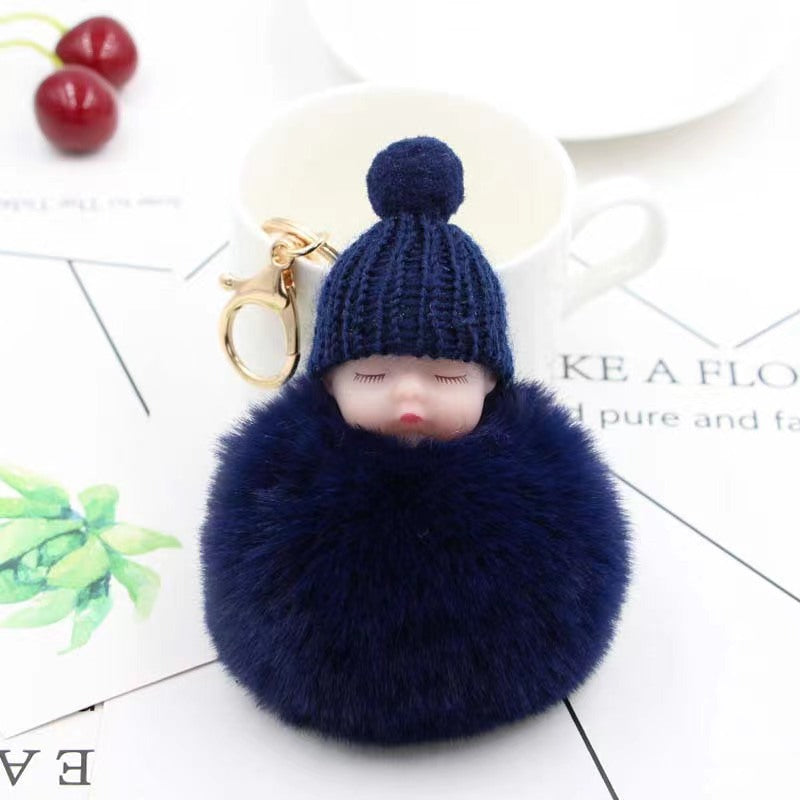 Keychain Cute Fluffy Plush Mini Doll Keychain For Women Bags Key Ring Gift Decoration Accessories Hanging Gift