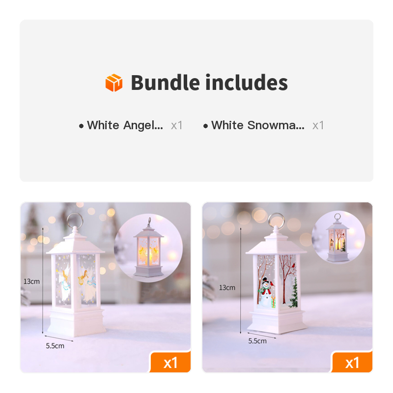 1pc Christmas Lantern Decoration, Vintage Style Hanging Electric Candle Oil Lamp, Christmas Ornaments For Tables & Desks, Holiday Home Decor