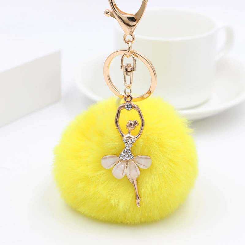 Cute Rhinestone Little Angel Car Keychain