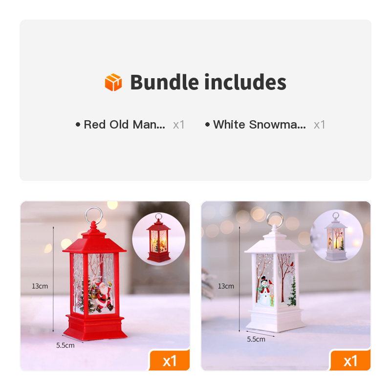 1pc Christmas Lantern Decoration, Vintage Style Hanging Electric Candle Oil Lamp, Christmas Ornaments For Tables & Desks, Holiday Home Decor