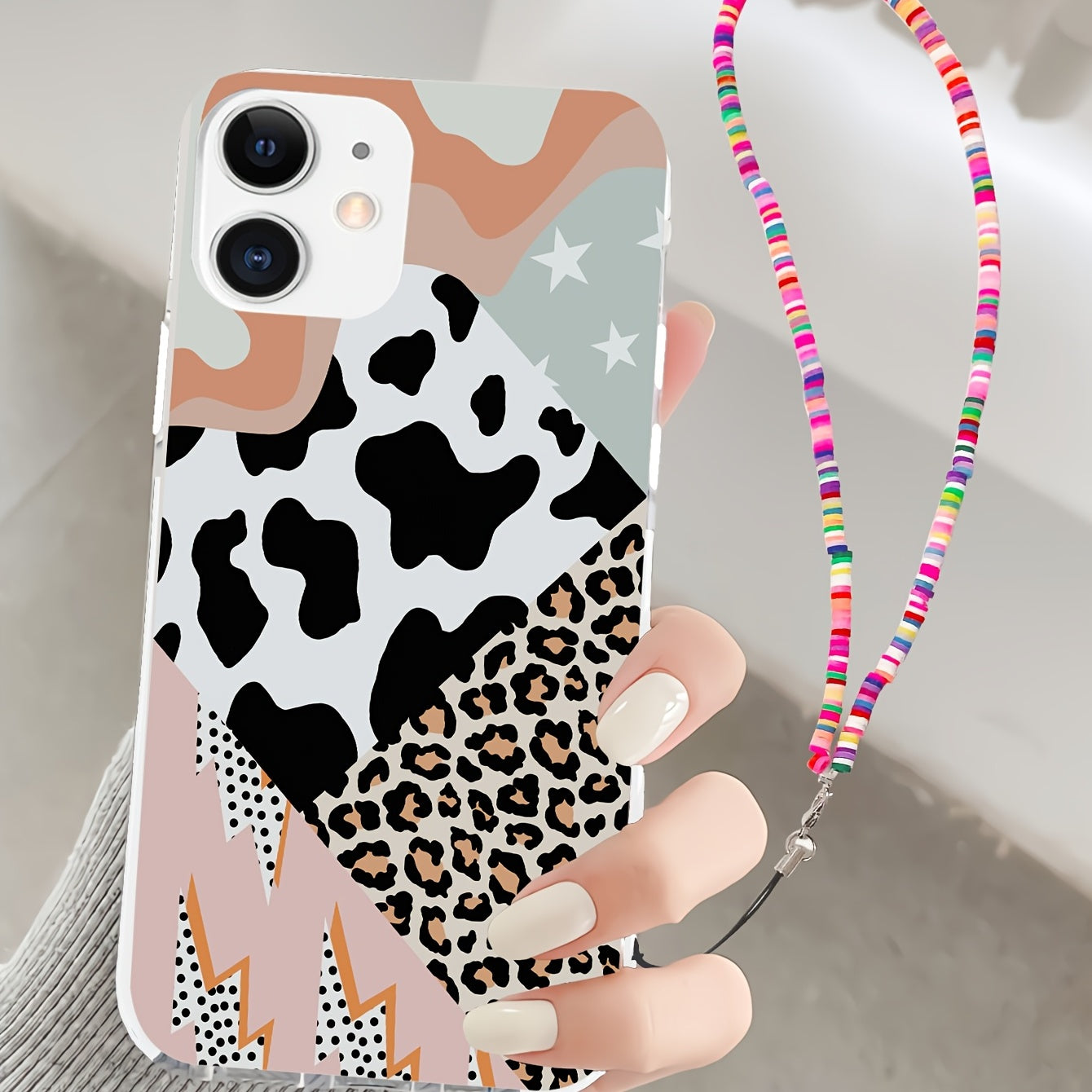 Leopard Phone Case With Colorful Wristband