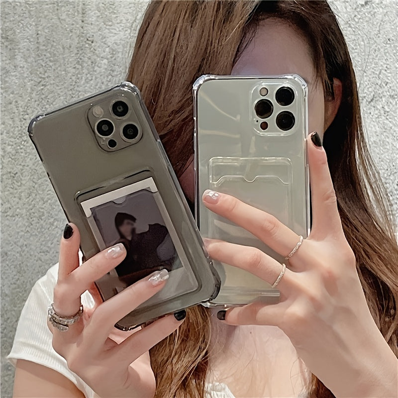 Transparent Soft Shockproof Phone Case With Card Holder