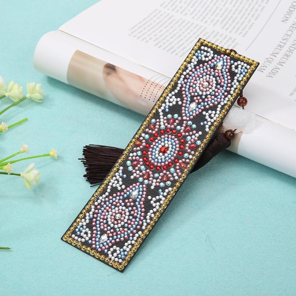 DIY Special Shaped Diamond Painting Creative Leather Tassel Bookmark - artpaintingworld