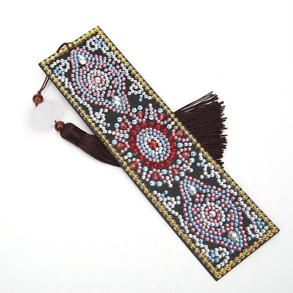 DIY Special Shaped Diamond Painting Creative Leather Tassel Bookmark - artpaintingworld