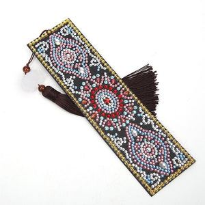 DIY Special Shaped Diamond Painting Creative Leather Tassel Bookmark - artpaintingworld