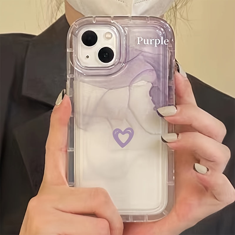 1pc Phone Case With Heart Pattern, Phone Case