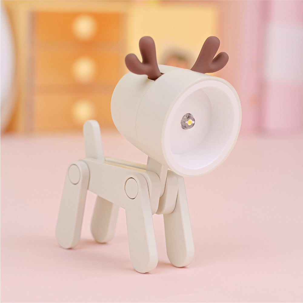 1pc Small Deer Desktop Decoration Night Light Table Lamp With 6 AG3 Button Coin Cell Batteries