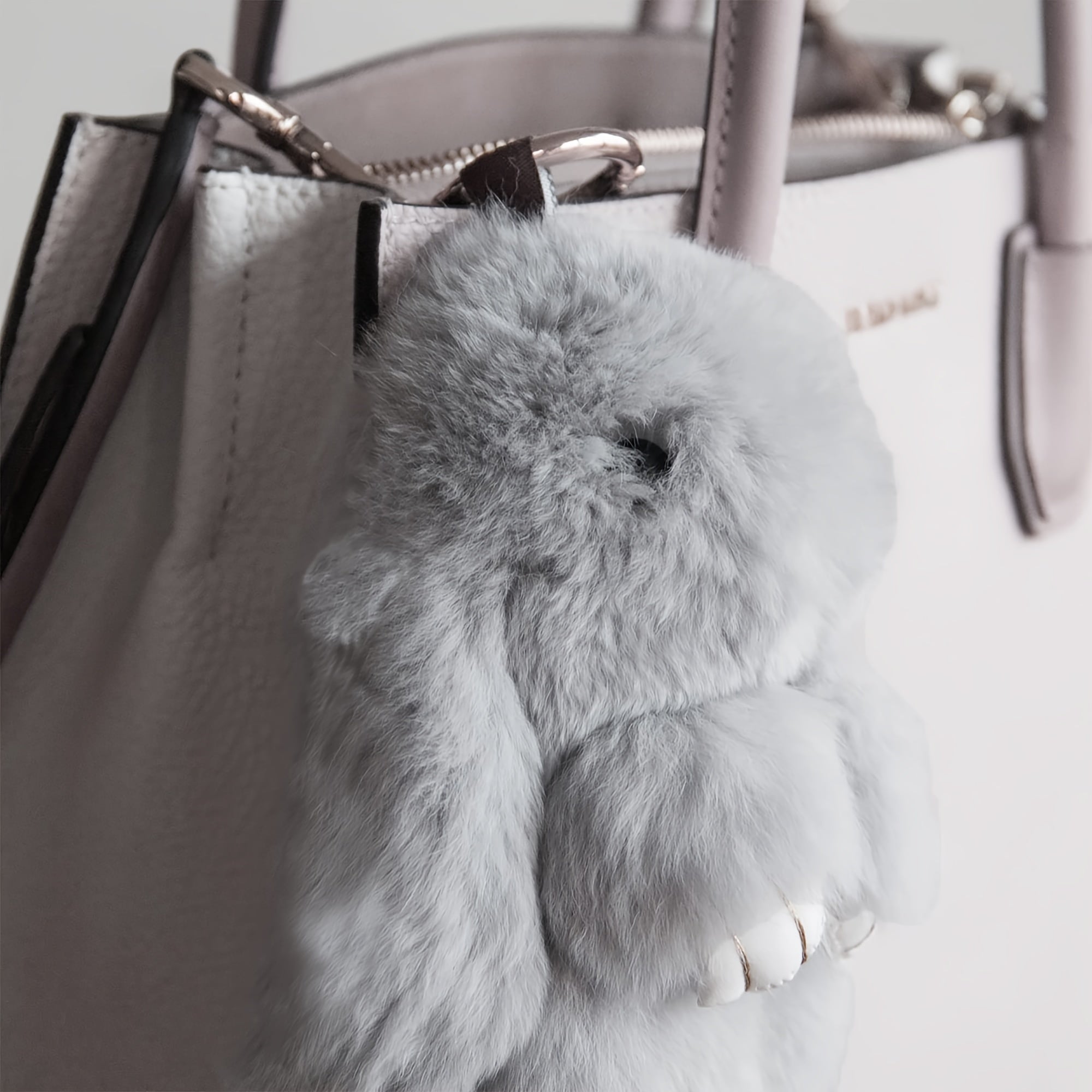 Rabbit Fur Plush Toy Bunny Keychain