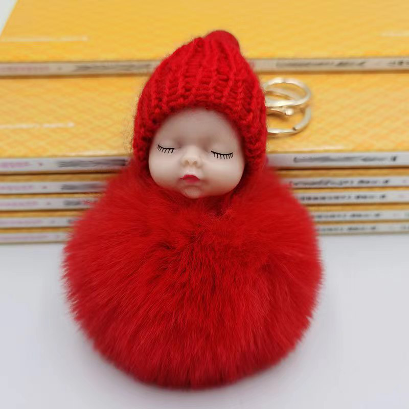 Keychain Cute Fluffy Plush Mini Doll Keychain For Women Bags Key Ring Gift Decoration Accessories Hanging Gift