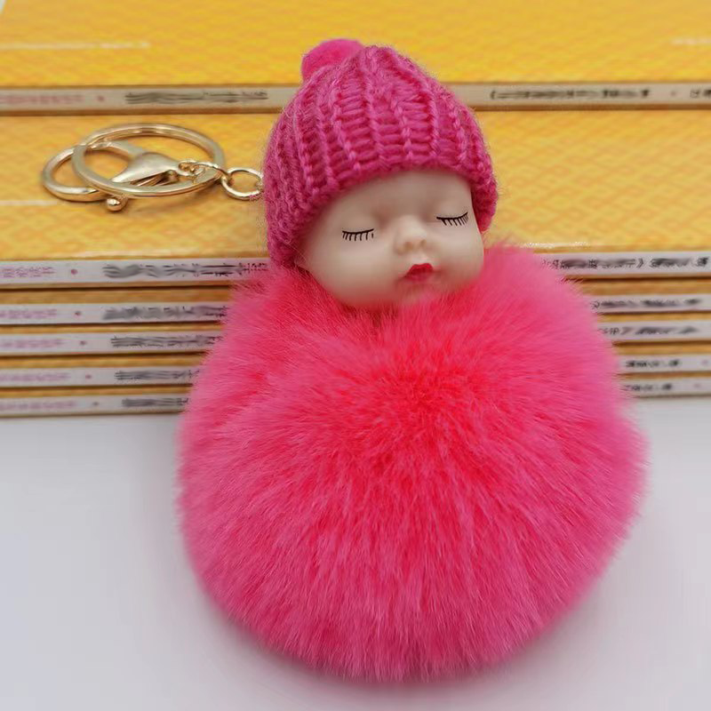 Keychain Cute Fluffy Plush Mini Doll Keychain For Women Bags Key Ring Gift Decoration Accessories Hanging Gift