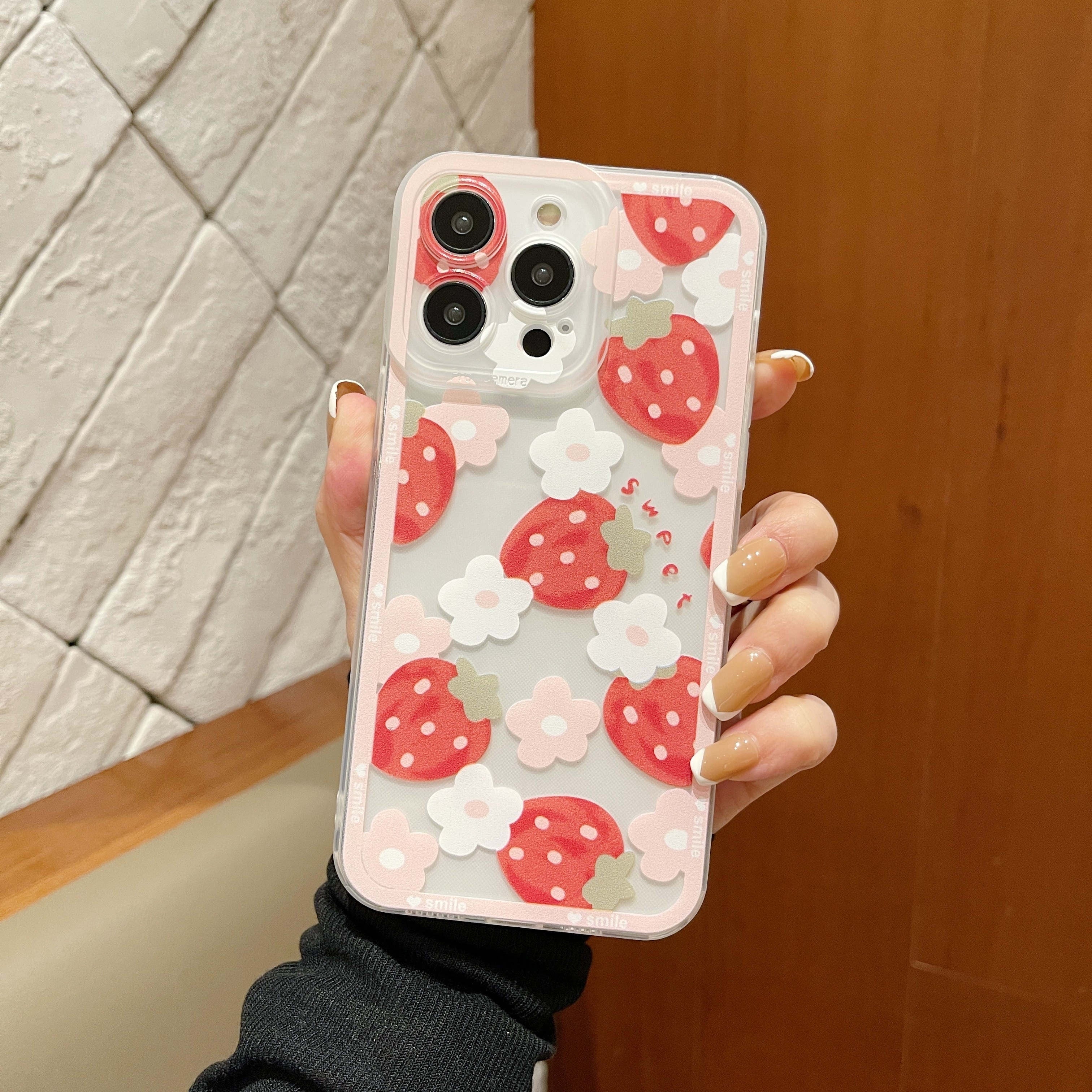 Cute Strawberry Pattern Phone Case