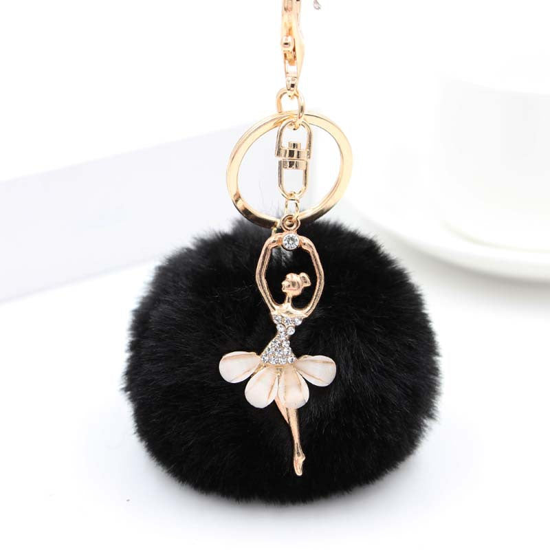 Cute Rhinestone Little Angel Car Keychain