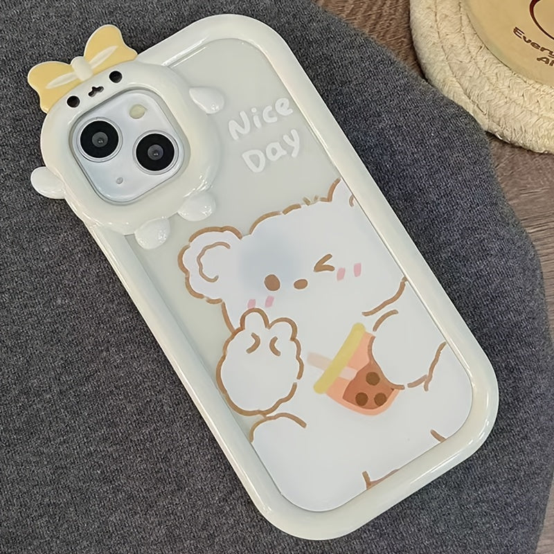 Dim Sum Bear Bowknot Varnish Silicone Soft Phone Case