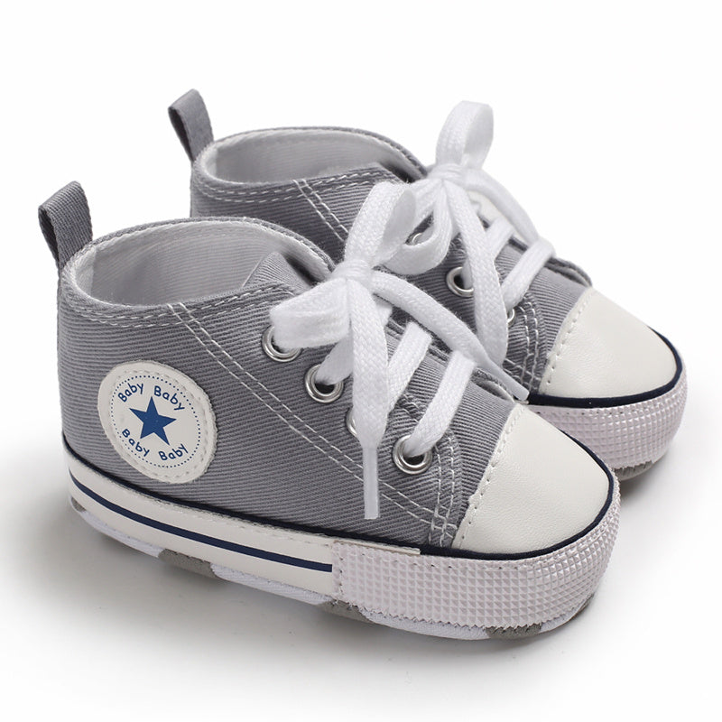 Infant Baby Boys Sneakers, Soft-soled Anti-slip High Top Crib Shoes