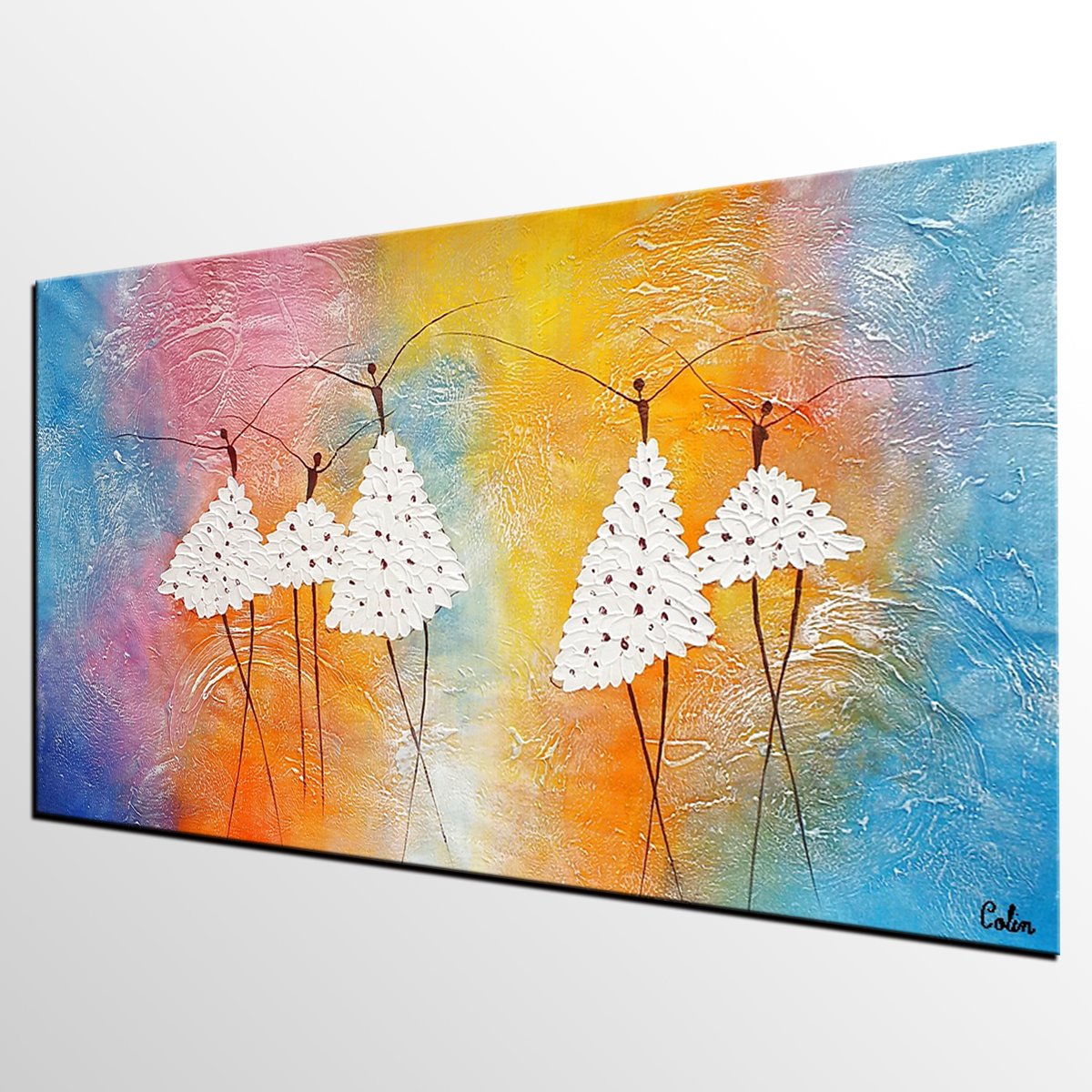 Modern Painting, Abstract Canvas Painting, Acrylic Canvas Painting, Ballet Dancer Painting, Wall Art Painting, Bedroom Canvas Paintings