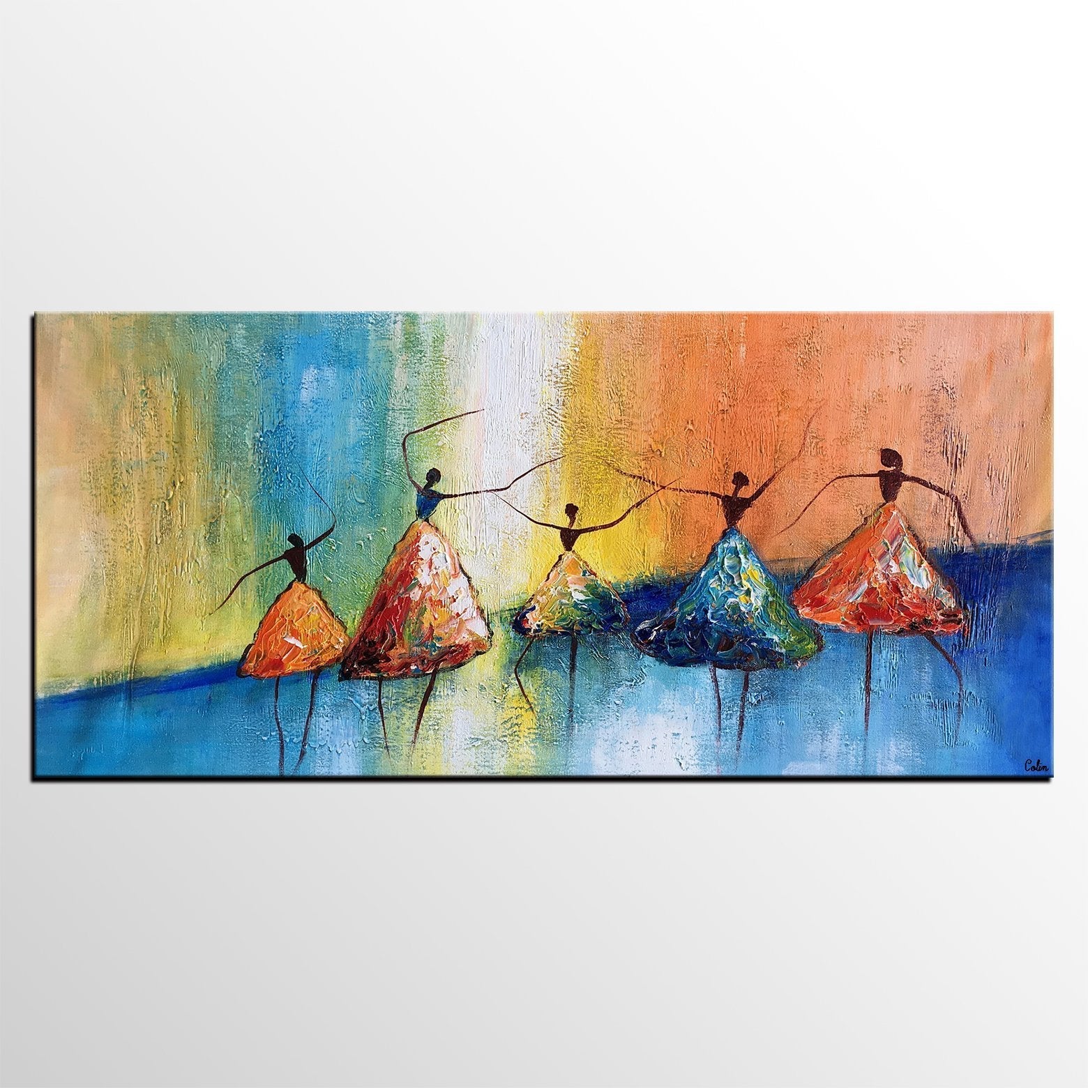 Acrylic Abstract Painting, Ballet Dancer Painting, Abstract Modern Painting, Modern Paintings for Living Room,Custom Art