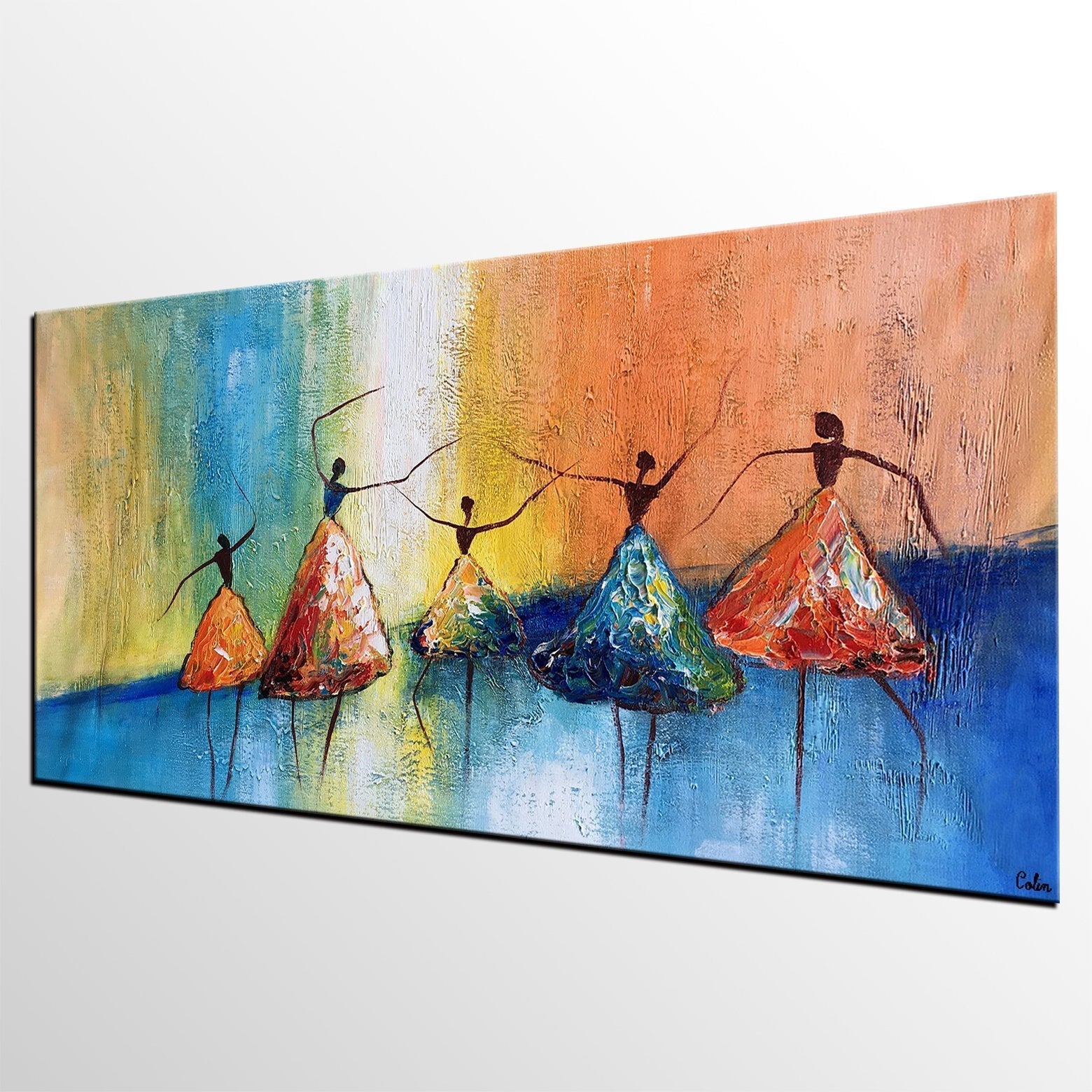 Acrylic Abstract Painting, Ballet Dancer Painting, Abstract Modern Painting, Modern Paintings for Living Room,Custom Art