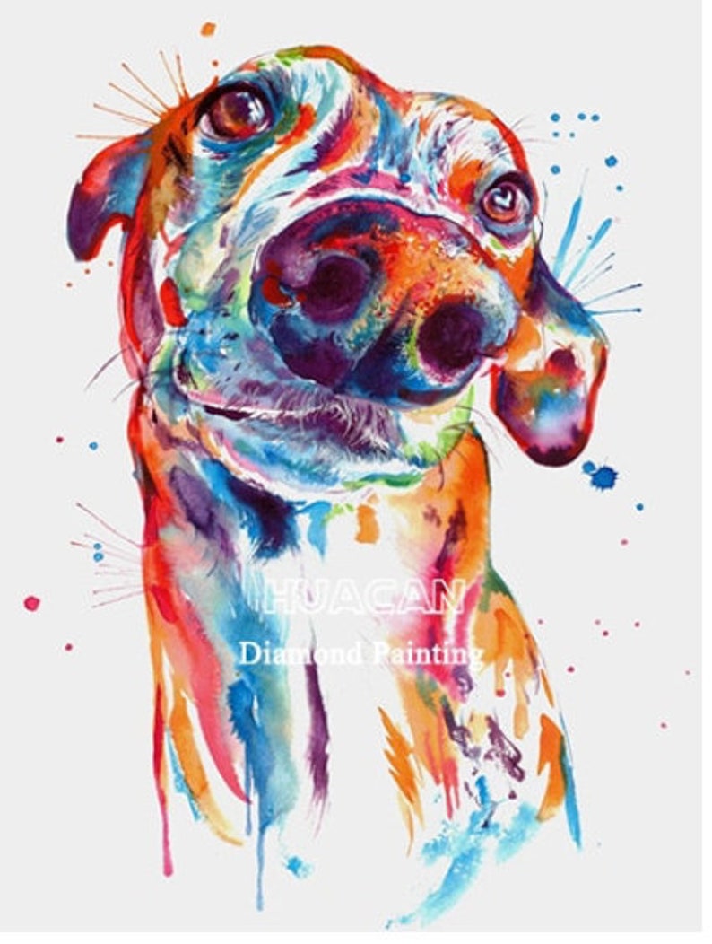 Colorful dog 5D Diamond Painting Embroidery Kit 40x50 Full Cross Stitch