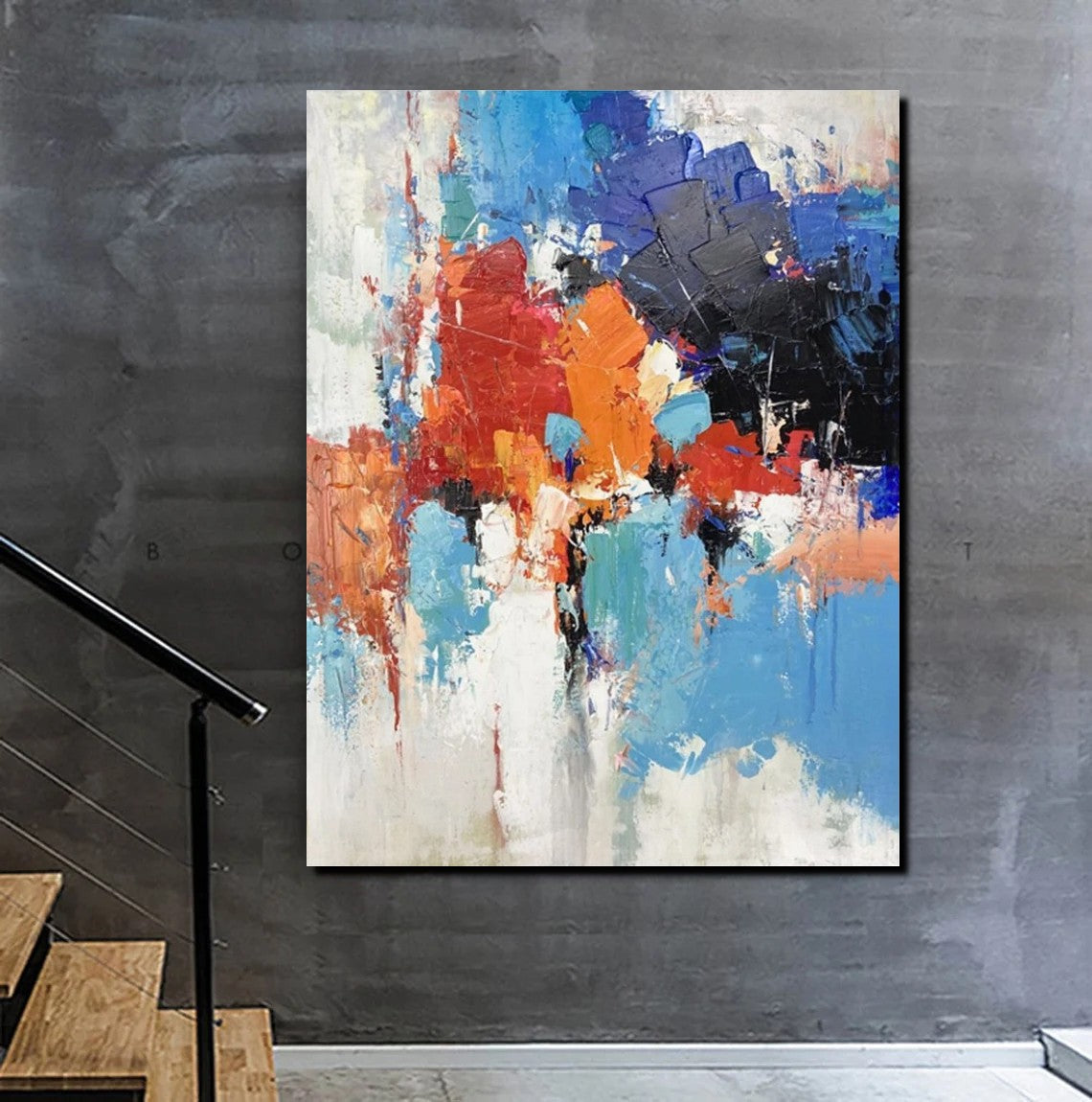 Modern Canvas Painting, Living Room Wall Art Ideas, Buy Abstract Art Online, Heavy Texture Art, Large Acrylic Painting on Canvas