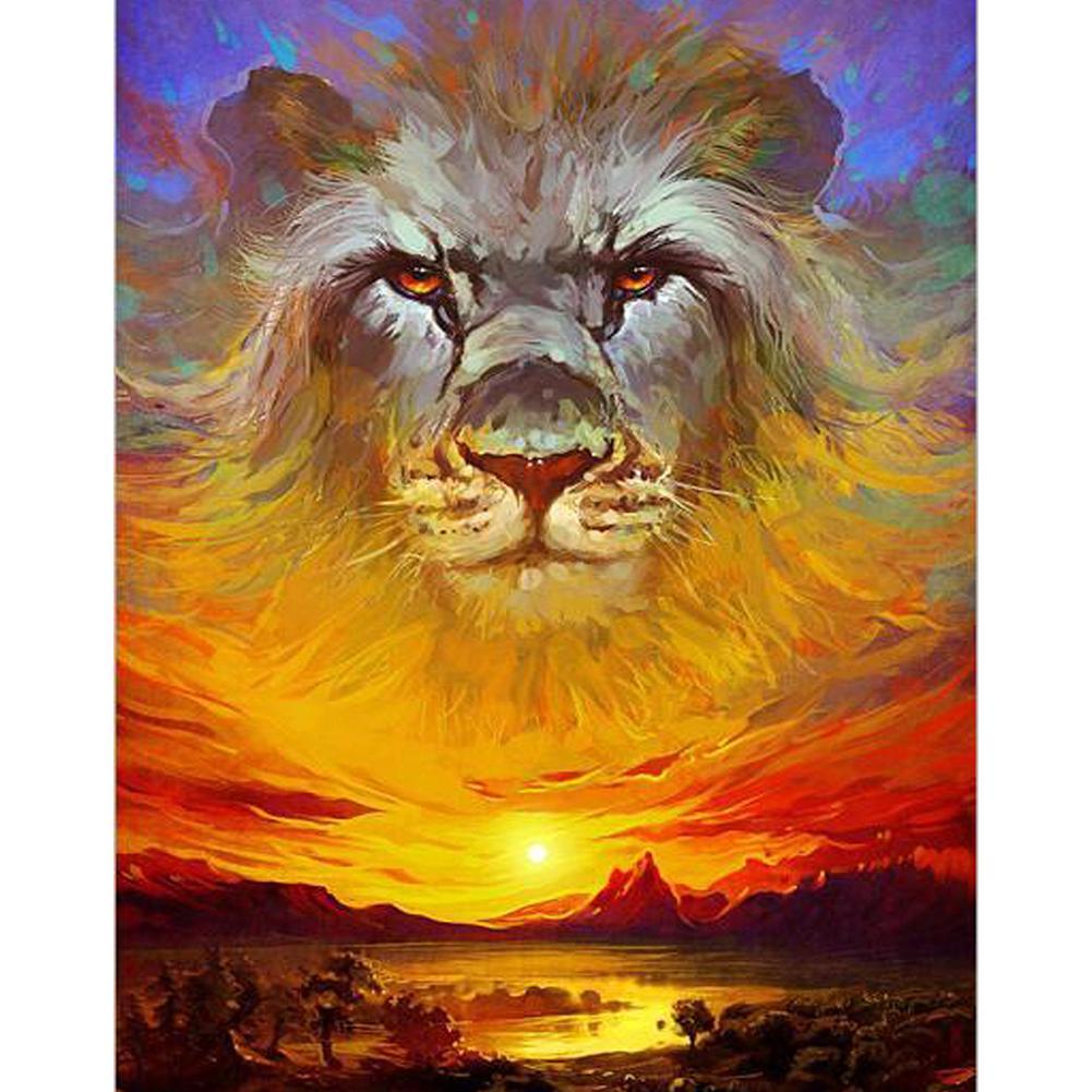 Lion Sunset 5D DIY Full Drill Diamond Painting - artpaintingworld