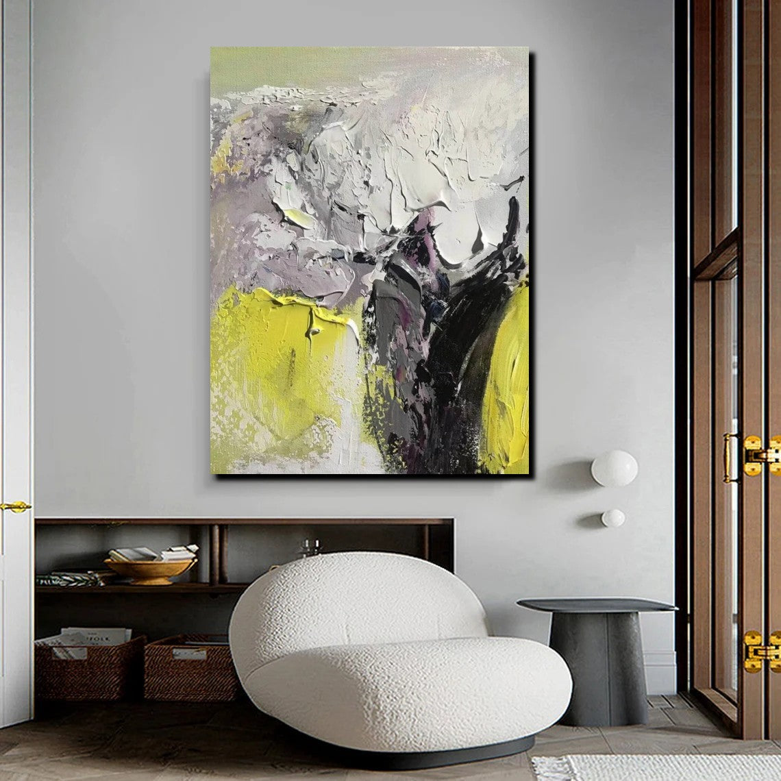 Living Room Abstract Paintings, Hand Painted Canvas Paintings, Heavy Texture Paintings, Palette Knife Painting, Modern Acrylic Painting