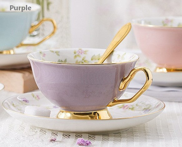Elegant Ceramic Coffee Cups, Beautiful British Tea Cups, Unique Afternoon Tea Cups and Saucers in Gift Box, Royal Bone China Porcelain Tea Cup Set