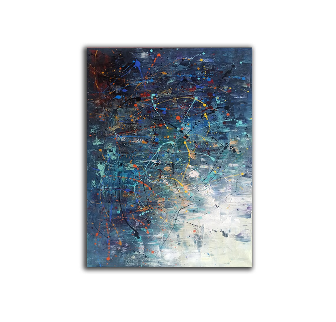 Extra Large Paintings for Living Room, Hand Painted Wall Art Paintings, Blue Abstract Acrylic Painting, Modern Abstract Art for Dining Room