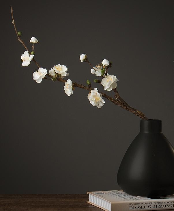 White and Pink Plum Artificial Flowers, Artificial Botany Plants, Silk Flower Arrangement, Plum Flower, Simple Flower Arrangement for Home Decoration