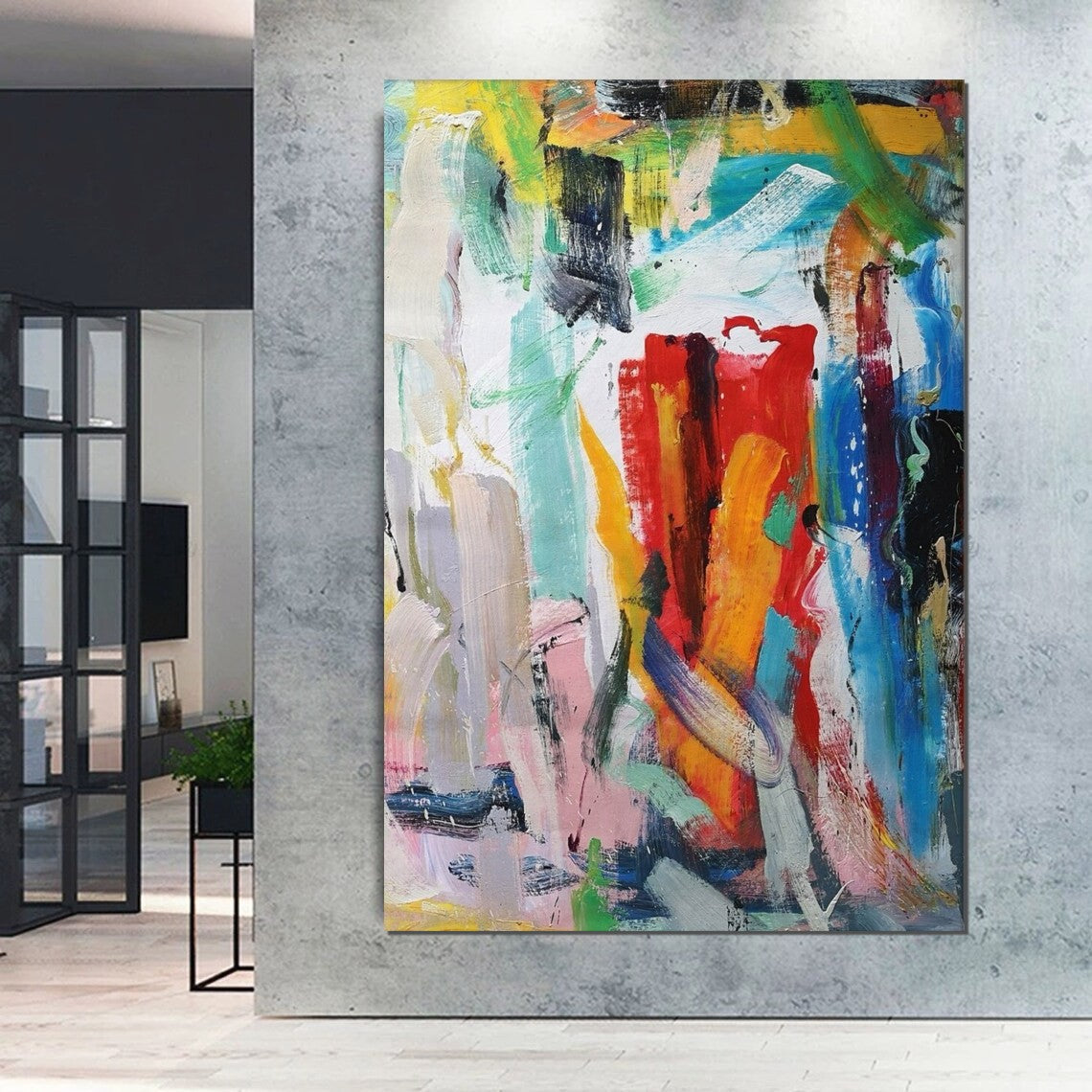 Modern Contemporary Artwork, Buy Paintings Online, Colorful Abstract Acrylic Paintings for Living Room, Heavy Texture Canvas Art, Impasto Wall Art Paintings